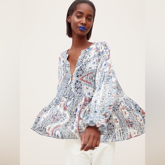 Zara Flowy Paisley blouse - Picture 1 of 7